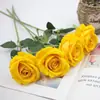 Rosas de Terciopelo Simuladas, Flores Artificiales, Flores para Decoración de Bodas del Día de San Valentín, Cascada de Pared de Rosas al por Mayor