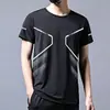Camiseta Casual Fresca de Verano para Hombre con Estampado, Secado Rápido, Manga Corta, Transpirable, Delgada, Deportiva, Cuello Redondo, Holgada