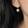 Aretes de Perla Rosa Sakura al Vapor Shijia con Cierre de Plata Esterlina 925 para Mujer Clips para Orejas Diseño de Nicho Aretes de Alta Gama