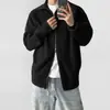 Suéter de cuello semi-alto con doble cremallera para hombre, chaqueta de punto holgada para otoño e invierno 2026, capa interior holgada para hombre