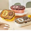 Lonchera Infantil, Lonchera para Estudiantes y Trabajadores de Oficina, con Cubiertos, Aptas para Microondas, Grado Alimenticio, Calentables, Lonchera Bento Compartimentada