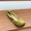 Zapatos retro de gamuza con punta cuadrada para aumentar la altura, nuevos planos de ballet versátiles para otoño, con lazo