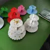 Soporte Redondo para Pastel de Papel Estampado en Caliente Personalizado de Fábrica Tema Fiesta de Cumpleaños Soporte para Postres Fiesta Tres Niveles Exhibidor de Postres
