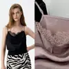 Yuran 26 Nova Primavera Cedo Cetim de Acetato Renda Francesa Plissada Camisola Justa Patchwork