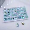 Pedras de Strass Irregulares Pontiagudas na Base Retangulares Octogonais da Moda para Nail Art, Acessórios de Unha Transparentes Iridescentes de Vidro de Cristal