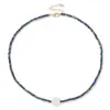 Estilo de Moda Europeo y Americano Transfronterizo Flor de Rosa Facetada 3mm Mica Púrpura Cadena para Clavícula Oro de 18K Collar al por Mayor