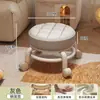 Taburete con Ruedas Giratorias para Uso Doméstico, Taburete Bajo con Ruedas, Silla Pequeña Infantil, Taburete para Sofá de Sala de Estar, Taburete para Cambiarse los Zapatos, Taburete Redondo para Abrir Paquetes
