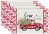 Mantel individual de lino para el Día de la Madre Impresión de carta de amor transfronteriza de Amazon Servilleta decorativa de mesa Vajilla Alfombrilla aislante del calor
