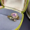 Venta al por mayor de fábrica explosiones anillo de turmalina natural plata S925 con incrustaciones piedra principal 6*7 vendiendo Europa y Estados Unidos una generación de cabello
