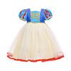 Vestido blanco nieve para niña con chal largo, vestido tutú para niña, vestido con flores color bronce, comercio exterior transfronterizo
