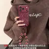 Lanyard de buena suerte adecuado para funda de teléfono iphone18pm 16 textura de cuero iphone17 silicona 15 texto estilo chino