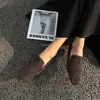 6612-2 Zapatos Mocasines de Cuatro Estaciones con Patrón Tejido y Punta Puntiaguda de Piel Suave Cómodos sin Cordones Zapatos de Talla Grande para Mujer para Exportación
