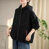 24 Jaqueta de Inverno Acolchoada de Algodão Feminina Solta Casual com Capuz Nova Jaqueta Acolchoada de Algodão Espessada Quente Casaco Casual Top Casaco Patchwork