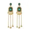 Pendientes de borla larga con campana de estilo étnico bestseller transfronterizos, Pendientes personalizados de moda bohemia, Pendientes colgantes de campana multicapa