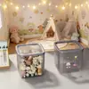 Caja de Almacenamiento con Tapa de Botón para Accesorios del Cabello, Cosméticos, Papelería Linda, Almacenamiento de Escritorio para Collares, Caja de Joyería Transparente, Portalápices, Gran Capacidad