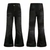 Jeans flare estilo retrô americano lavado com orelhas de gato para homens e mulheres, novas calças versáteis de corte slim para o outono