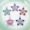 Accesorios para collar con colgante de estrella única tachonado de diamantes de goteo de aceite DIY transfronterizos, venta directa del fabricante, se puede mezclar en lotes