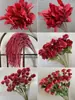 Arte Floral para Casamento Flor Vermelha Material de Fundo Decoração Ikebana Rosa Eucalipto Arranjo para Sala de Estar Interna