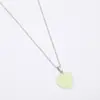 Europa y Estados Unidos collar colgante luminoso transfronterizo amor piedra natural cadena de acero de titanio retro no se decolora joyería cadena para el cuello mujeres