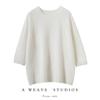 Suéter de Punto para Mujer 100% Cachemira Pura, Cuello Redondo, Color Sólido Liso, Manga Corta, Otoño Nuevo, Top de Cachemira Manga Corta