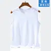 Camiseta sem Manga Masculina de Malha de Seda Gelada com Ombro Largo e Gola Redonda Secagem Rápida Respirável Roupa Íntima Esportiva Camiseta Regata de Basquete para Homens