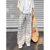 Calças Lanternas Xadrez da Moda Calças Masculinas Cintura Alta Elástica Calças Harem Tamanho Plus Casual Calças de Perna Larga Calças Novas