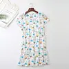 Pijama Nuevo de Punto de Manga Corta Lindo Dibujo Animado Ropa para el Hogar Edición Europea Talla Grande para Mujer Ropa de Dormir Pijama Estampado Venta al por Mayor