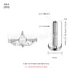 Brincos de Coroa de Liga de Titânio F136 com Zircônia para Piercing na Língua Acessórios de Joias Corporais Inlay de Strass Transfronteiriço