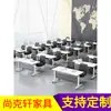 Mesa de capacitación plegable para instituciones educativas, mesa y silla combinadas, mesa doble móvil para tutorías de estudiantes, mesa de conferencia larga con ruedas