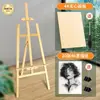 Entrega Directa de Fábrica Caballete de Arte de Madera Maciza Set de Tablero de Dibujo para Estudiantes, Soporte de Exhibición Publicitaria Portátil Ajustable