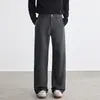 Calça Casual Plissada Wide-Leg Retro Yizhi 2026 Outono Masculina Caimento Boa Estrutura Solta Para o Trabalho Calça Longa Reta