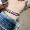 Cielo estrellado tricolor letra tipo W aleación minería mano de arrastre dominante hombres pulsera de piedra energética multicolor comercio exterior de exportación