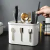 Soporte Multifuncional para Palillos con Drenaje Jaula para Palillos Estilo Simple Creativo Compartimentado Cocina Hogar Estante de Almacenamiento de Dos Compartimentos Tres Compartimentos Vajilla