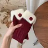 Guantes sin dedos de felpa dulce de moda para mujer, guantes cálidos de invierno de punto trenzado, venta al por mayor