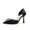 6693D-083 zapatos de tacón alto de aguja con hebilla cuadrada de pedrería huecos simples para negocios viajero diario versátil temperamento
