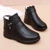 Zapatos de algodón forrados de felpa para mujer, invierno, engrosados, antideslizantes, cálidos, de suela suave, cómodos, para mujeres de mediana edad y mayores, zapatos de abuela