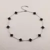 Acero de Titanio Cadena para Clavícula de 10 Pétalos Collar de Trébol de Cuatro Hojas de 10 Pétalos Horno 18K Colorfast Lujo Ligero Nicho Exclusivo Transfronterizo Suministro