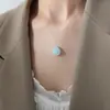 Colar de aço titânio banhado a ouro, estilo ins europeu e americano, hip hop, polígono multicolor, pingente tridimensional em forma de gota, simples, combina com tudo