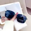 Óculos de Sol Novos HD Masculino para Dirigir Pescar Armação de Metal Óculos de Sol Fashion Quadrado para Dirigir Armação Gradiente Óculos de Sol