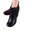 Botines retro de estilo étnico para mujer, nueva colección otoño/invierno 2026, botines de algodón con tacón grueso, punta redonda, piel suave, cálidos, adecuados para mujeres de mediana edad y mayores, y cómodos para madres