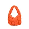 Nova Bolsa de Algodão com Penas Estilo Coreano, Bolsa Nuvem Plissada, Bolsas da Moda e Tendência Estilo Doce e Picante, Mini Bolsa para Mulheres