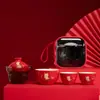 Conjunto de viagem festivo para chá terno portátil pequeno bolha seca ao ar livre Kung Fu Copo Expresso luxo leve de alta qualidade uma chaleira três xícaras