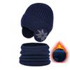 9146 conjunto de bufanda y gorro de forro polar de invierno para mujer, gorro de lana tejido cálido para hombre, protección para los oídos para ciclismo al aire libre, puntera