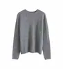 Suéter de Lana Seamless de Punto Listo para Usar Otoño e Invierno para Mujer, Cuello Redondo, Tejido de Punto Trenzado 3D, 100% Lana, Jersey Holgado