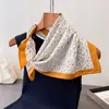 Lenço Quadrado Pequeno de Algodão Puro com Padrão de Castanha Estilo Europeu e Americano, Lenço de Seda Estampado de Alta Qualidade, Lenço de Cabeça, Xale, Lenço de Pescoço, Lenço de Pescoço Profissional Feminino, Lenço