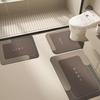 Juego de Baño Moderno Sencillo Alfombrilla de Piso para Baño Taza del Inodoro en Forma de U Alfombrilla para Pies Absorbente de Agua de Secado Rápido Alfombrilla de Piso para Baño Juego de Tres Piezas