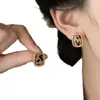 Pendientes Grandes Marrones Estilo Retro de Hong Kong para Mujer Pendientes de Alta Gama 2025 Nuevo Estilo Popular Pendientes de Aro Lisos