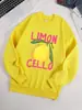 Sudadera con Capucha Color Limón para Mujer, Estampado La Dolce Vita, Básica Cómoda, Cálida
