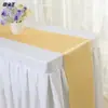 Venta al por mayor del fabricante camino de mesa de color sólido para hotel y boda estilo europeo tela decorativa simple camino de mesa de satén de seda helada suministro directo