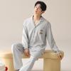 Algodão de Xinjiang Outono e Inverno Novo Pijama de Algodão Puro Cardigã Masculino Casual Algodão Conjunto de Roupa de Casa de Alta Qualidade